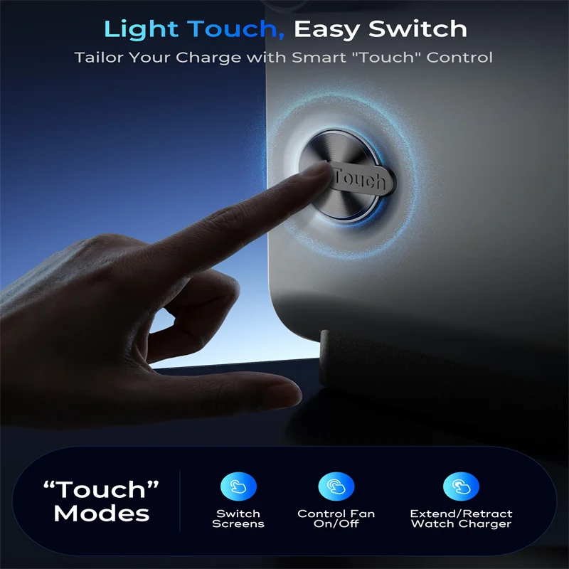 KUXIU D5 Qi2.2 25W Magnetyczna Stacja Ładująca Bezprzewodowa z Inteligentnym Kolorowym Wyświetlaczem TFT do iPhone 18 17 16 15 14 13/iWatch/AirPod — zdjęcie produktu 5