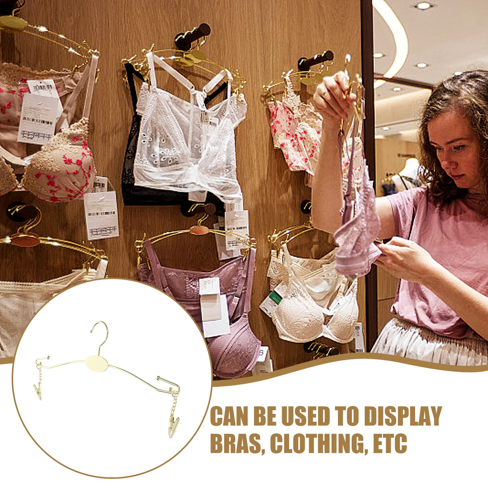 

10Pcs Iron Hangers Closet Storage Organizer Strong Bra Hangers for Efficient Decluttering and Organization