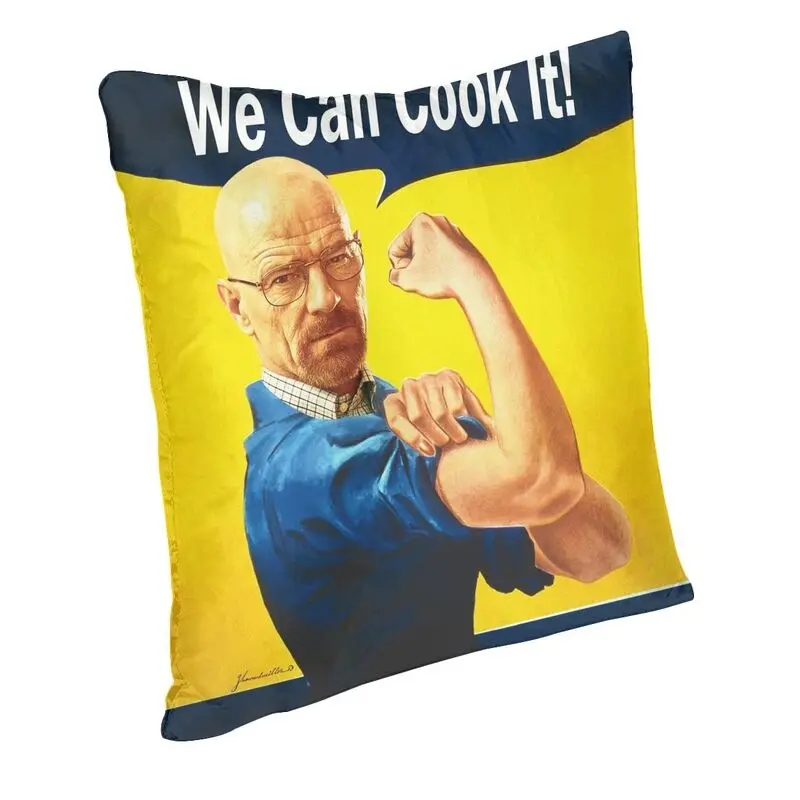 Walter White Retro We Can Cook It Cushion Cover 45x45 Decoration Breaking Bad Heisenberg TV Throw Pillow for Sofa Double Side