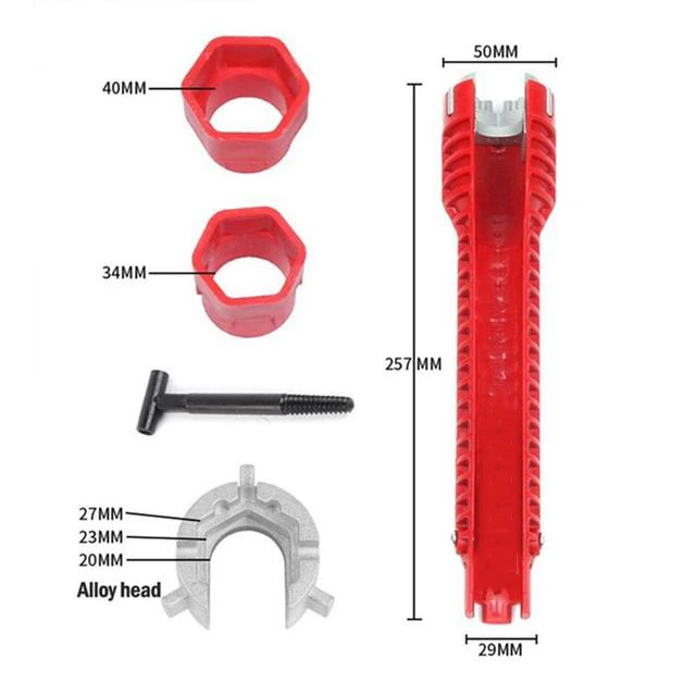 8 In 1/5 In 1 Flume Wrench Sink Faucet Plumbing Tools Wrench 8 In 1 Multifunctional English Key Repair Plumbing Wrench Tool