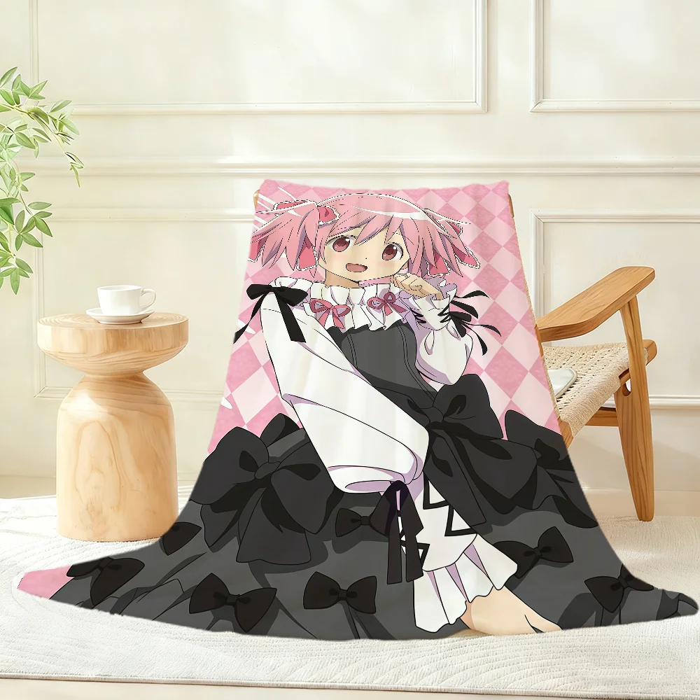 Anime Art Cute P-Puella M-magi Madoka Magica Blanket Throw Super Cosy Plush Living Room Sofa Couch Childish Birthday Gifts