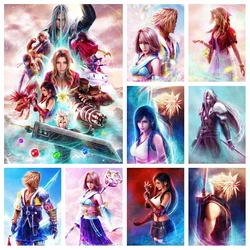 Final Fantasy 7 Game AB Diamond Art Painting Full Square Round Drills Noctis And Luna Anime Mosaic Cross Stitch Room Decor