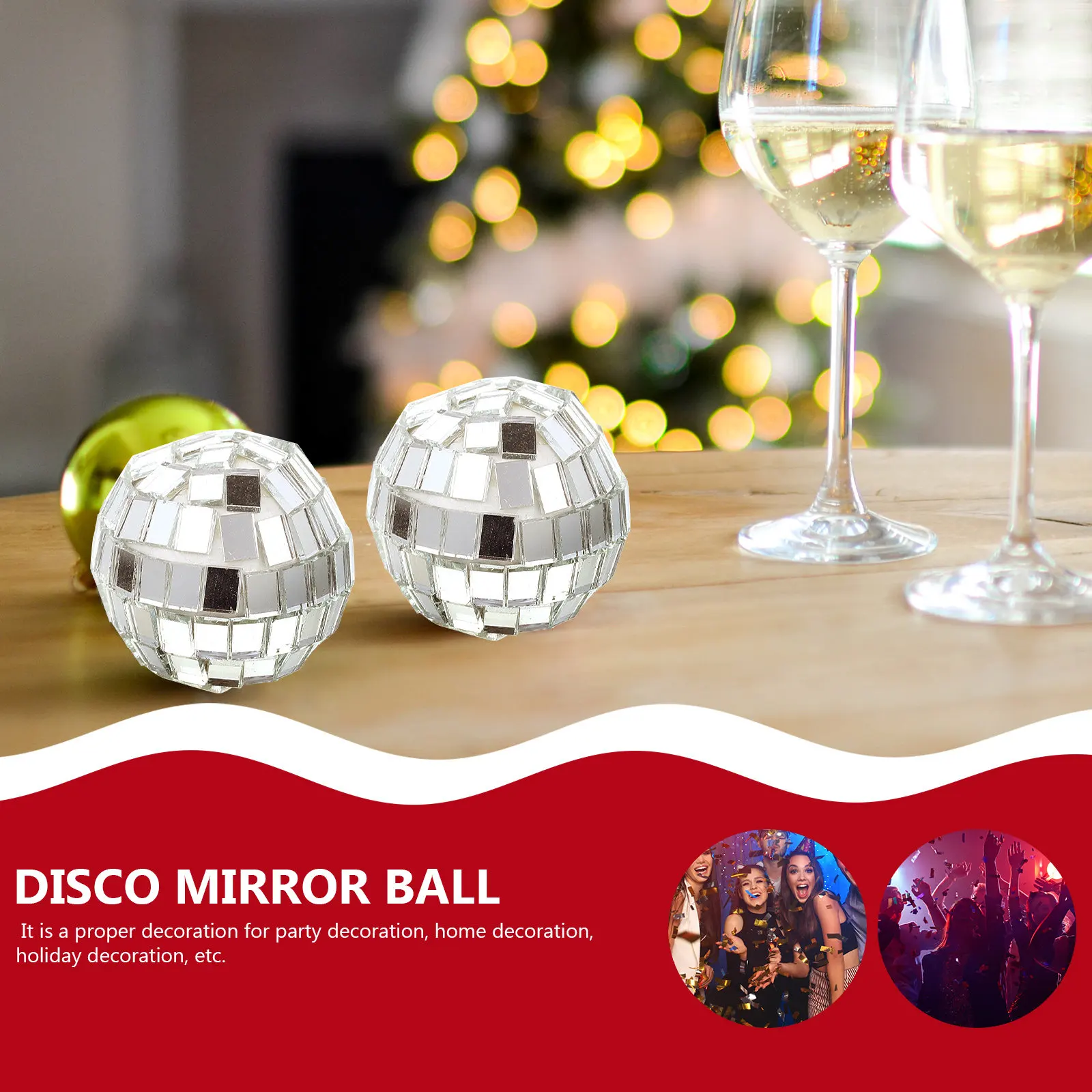 20Pcs Glass Mirror Ball Reflective Sphere Party Decorations Hanging Loop for Disco Wedding Stage Ornament Showcase