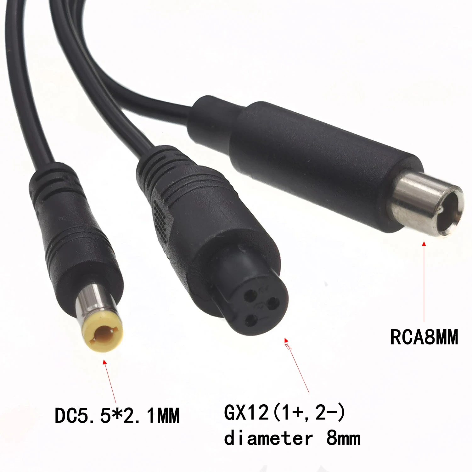 Ładowarka 42V 2A 3w1 DC5521mm * RCA 8mm * 3 bolce Złącze M12 do akumulatora 36v 10S 18650