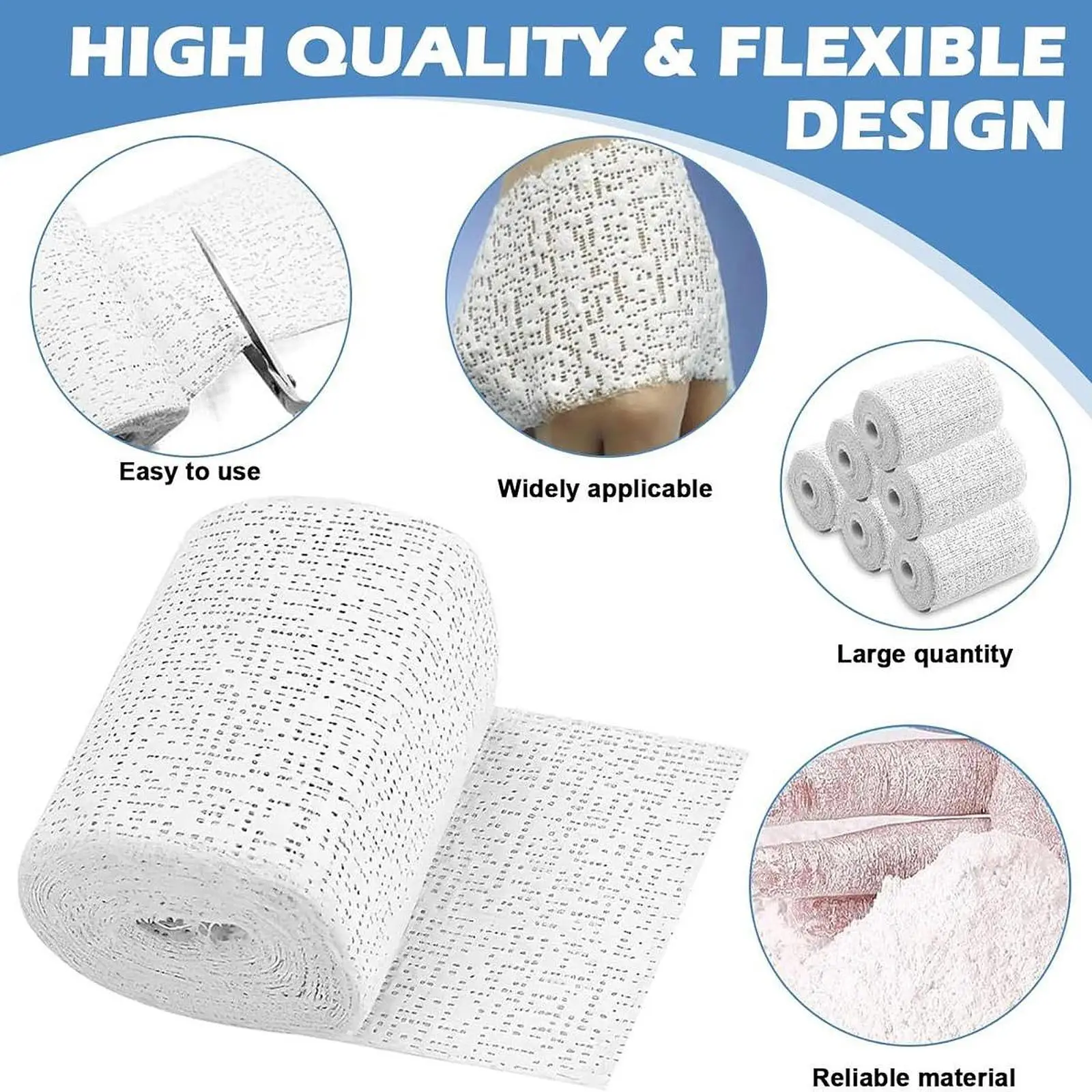 

Plaster Cloth Gauze Strips 106 Inch Long Flexible Rapid Hardening Bandage for Medical Plasters Art Craft Modeling