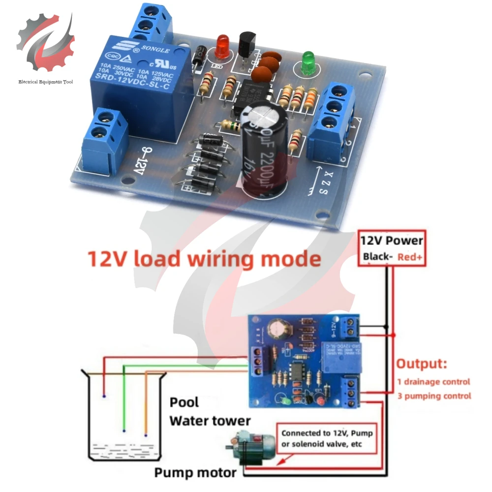 DC/AC 9V-12V Liquid Water Level Controller Sensor Automatic Auto Pumping Water Level Switch Water Pump Control Board For Tank