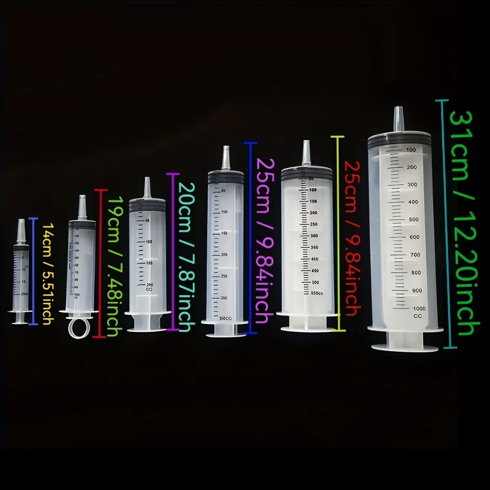 大容量プラスチック注射器 - 100ml、150ml、250ml、350ml、550ml、1000ml |     透明な体で99.82cmの測定値