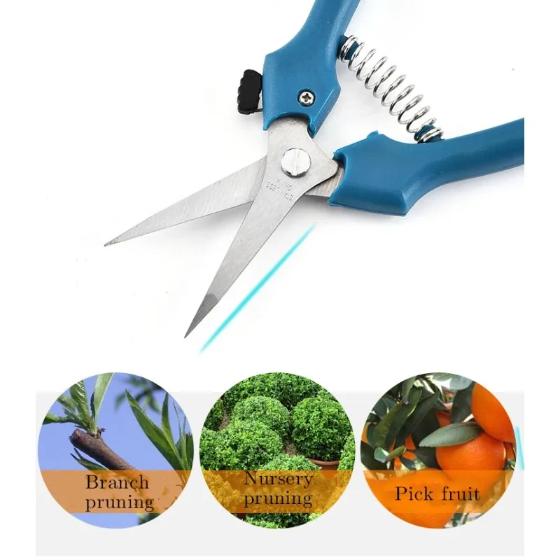 Tesouras profissionais de podador de jardim com design de tesoura podador de frutas de nível industrial com alça de plástico
