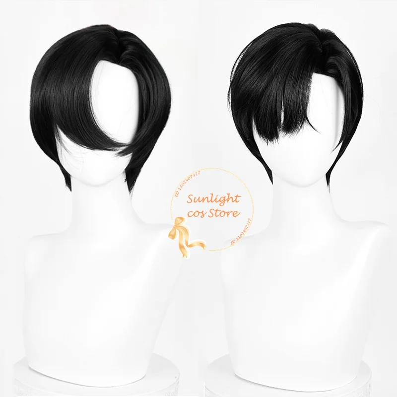 Ivan Wig Unisex 30cm Short Black Hair Ivan Cosplay Anime Cosplay Wig Heat Resiatant Synthetic Hair Halloween + Wig Cap