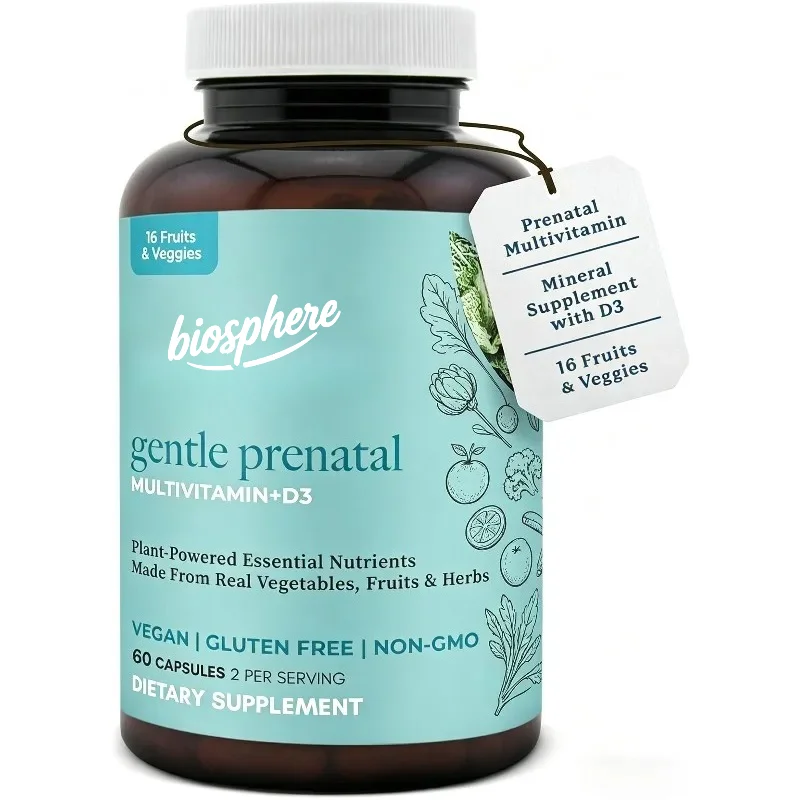 Women's pre delivery vitamins | Natural folic acid, choline, and iodine immune health 60 capsule