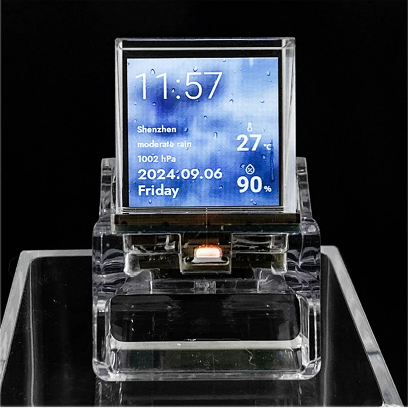 Retail 1.33 Inch Wifi Transparent Small TV Weather Clock Album Temperature Humidity Display ESP32-S3 Development Board