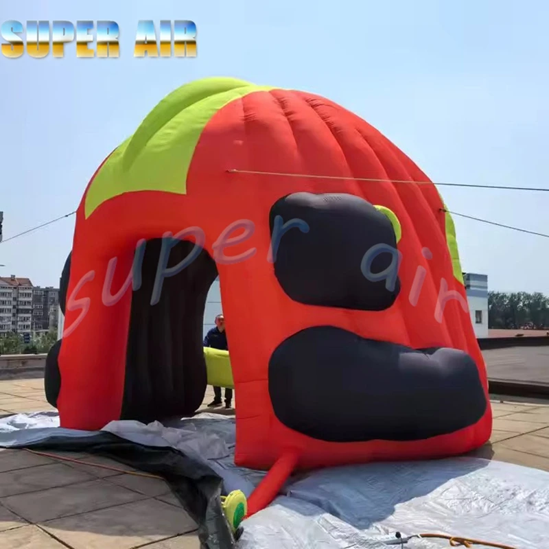 نموذج خوذة قابل للنفخ بالهواء الفائق قوس قابل للنفخ مع مروحة للعرض التجاري