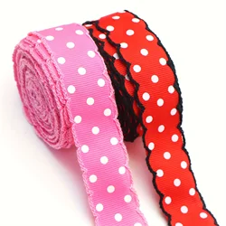 5 Yard Polka Dot Grosgrain Ribbon 25mm, Perfect for Wedding, Gift Wrapping, Bow Making & Other Projects