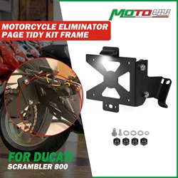 For Ducati Scrambler 800 Motorcycle Eliminator Page Tidy Kit License Plate Frame With Light lamp side Bracket