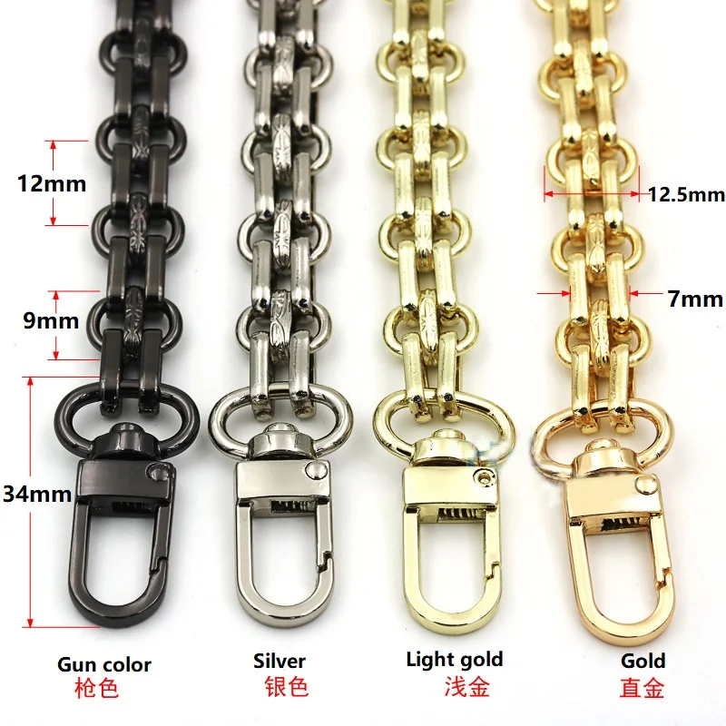 Accessories Chain For Bags Replacement DIY Purse Chain Shoulder Belt Bag Strap 100cm 110cm 120cm Handbag Handle Metal Chains