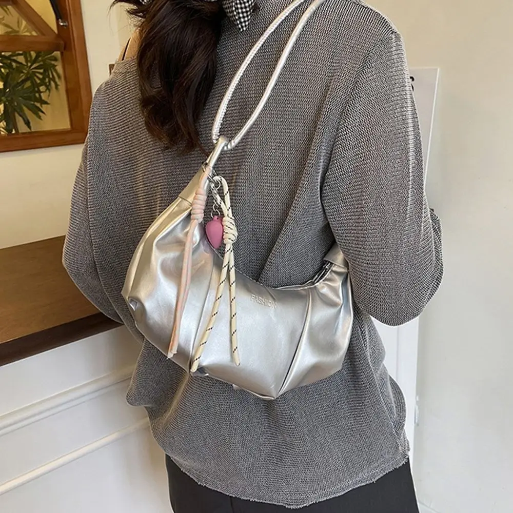 

Новая однотонная женская сумка из искусственной кожи, большая вместительная сумка на плечо, сумка-хобо на молнии