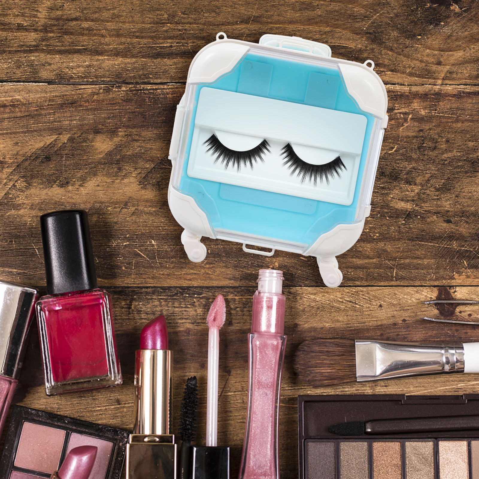 1 قطعة صندوق تخزين الرموش الإبداعية كاذبة لاش المنظم ماكياج اكسسوارات الحاويات دائم ضوء تصميم رائع للنساء