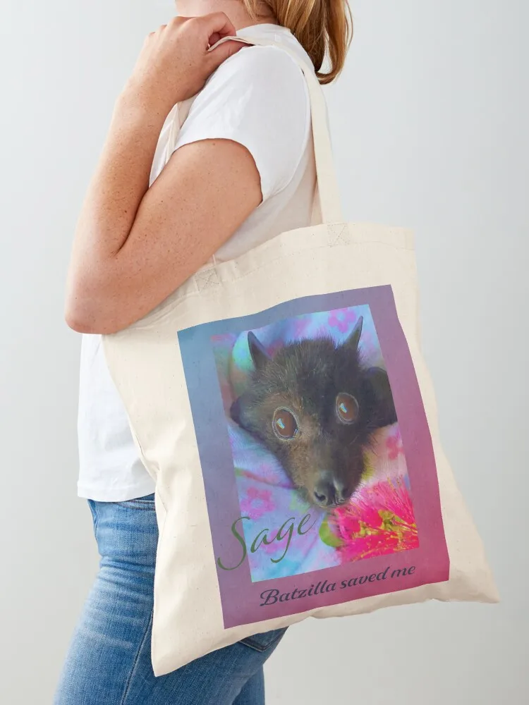 Batzilla - Baby Sage saved by Batzilla Tote Bag Shopper bag large tote bag Eco reusable grocery bags