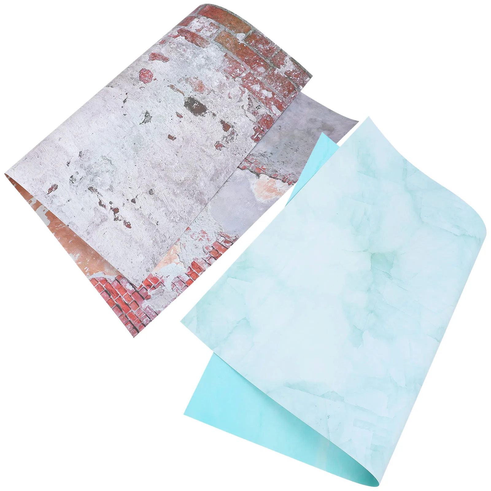 

2 PCS Wood Grain Double Sided Background Paper Coated Photography Backdrop Board