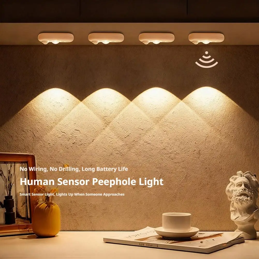 LED Cabinet Motion Sensor Light Cordless Magnetic 120° 3M Human Body Induction Lamp Always-On & Sensor Mode Closet Night Light