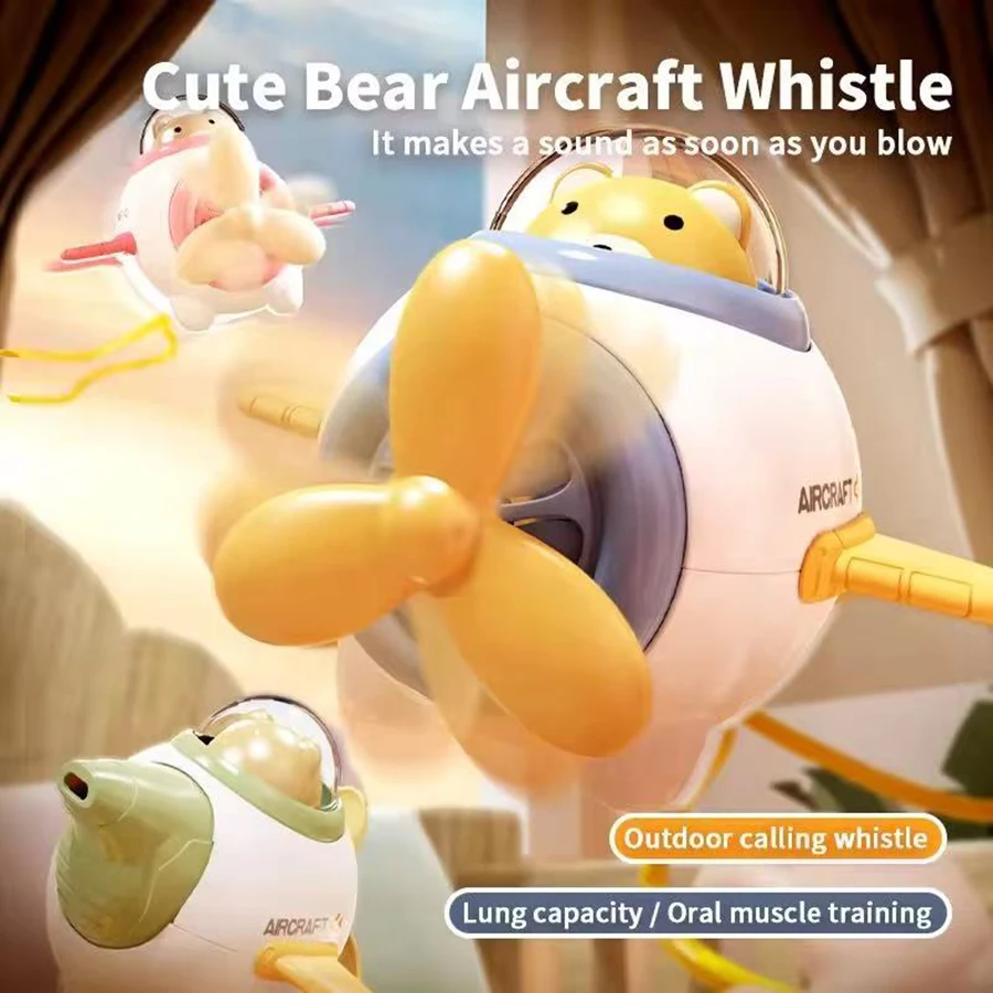 1pc Nette Bär Flugzeug Pfeife Wettbewerbsfähige Kinder Geschenk Kunststoff Baby Musik Spielzeug Kleine Flugzeug Rotierenden Spielzeug Kinder Pfeife spielzeug Enlight