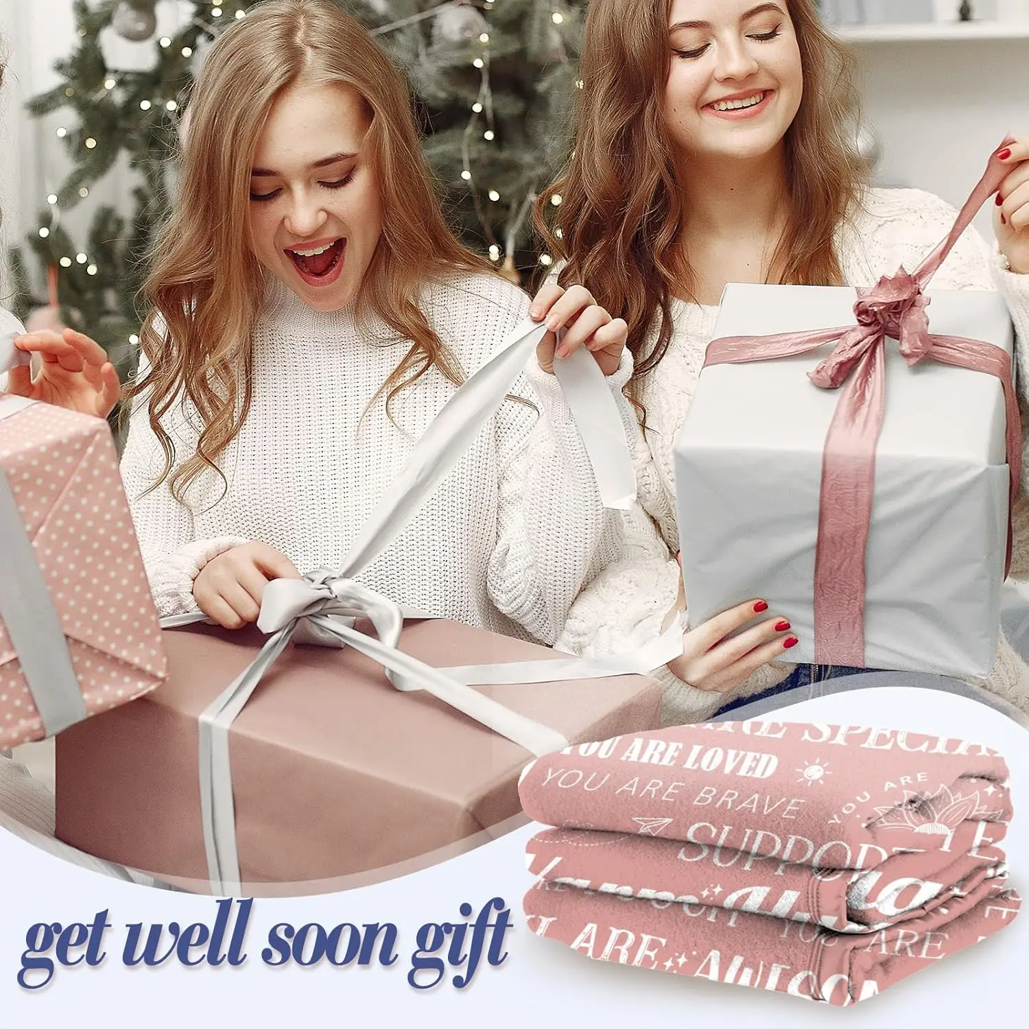 احصل على بطانية جيدة، هدايا لسرطان الثدي للنساء، احصل على هدية جيدًا قريبًا للأم والأخت والأصدقاء وزملاء العمل، تشعر بالجراحة