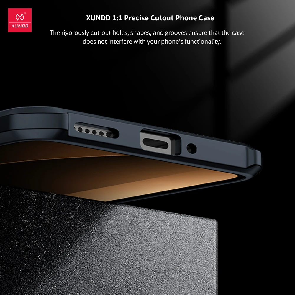 Etui na telefon Xundd do POCO F7 Pro F7 Ultra, odporne na wstrząsy z poduszkami powietrznymi, tylna obudowa TPU+PC, przezroczysta z paskami, odporna na odciski palców. — zdjęcie produktu 5