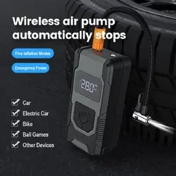新製品 ワイヤレス自転車/車用タイヤインフレーター 自転車用電動エアコンプレッサーポンプ 電動ボールエアポンプ タイヤポンプ