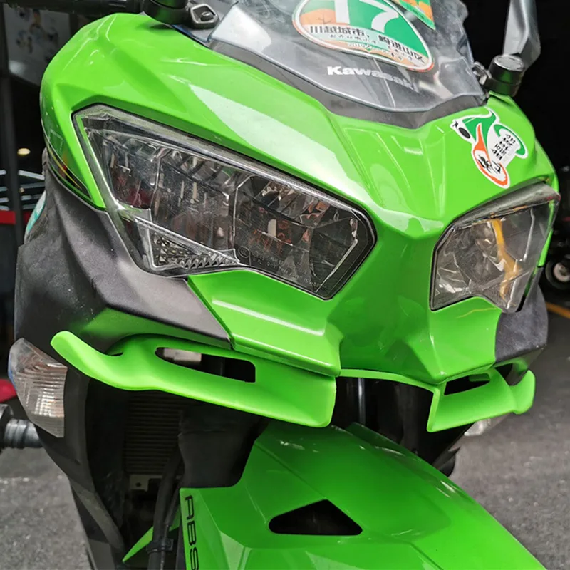 REALZION Ninja 400 Front Winglet ABS Motorcycle Wind Fin Spoiler Front Fairing Cover For Kawasaki NINJA250 NINJA400 2018-2020