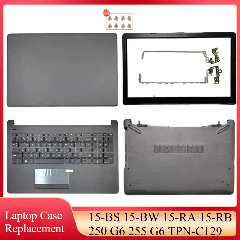 New For 15-BS 15-BW 15-RA 15-RB 250 G6 255 G6 TPN-C129 LCD Back Cover/Bezel/Palmrest/Bottom Case/Hinges Laptop Body Case Gray - Detail 1