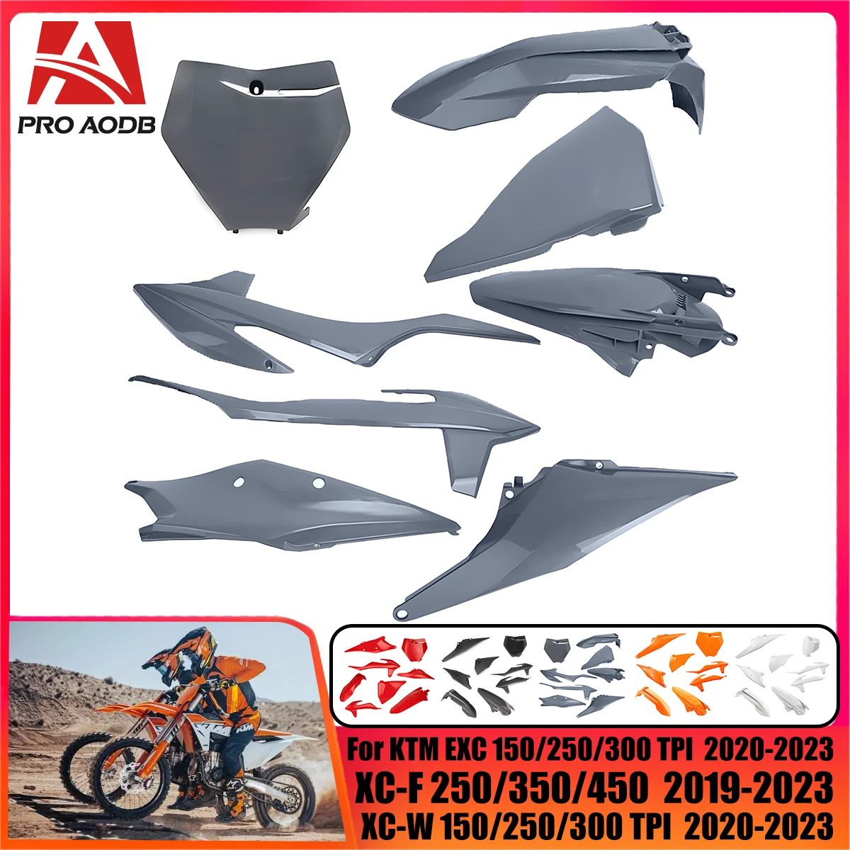 

Motorcycle 2023 Full Plastic Kit Body Fairing Cover Fuel Tank Fender Mudguard Side Panel Plate Guard For KTM XC XCF SX SXF