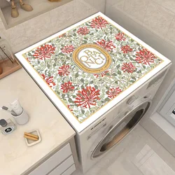 Retro Printed Washing Machine Cover Refrigerator Dust Pad Microwave Fridge Protecor Dry Mat Decorative Table Cloth Home Decor