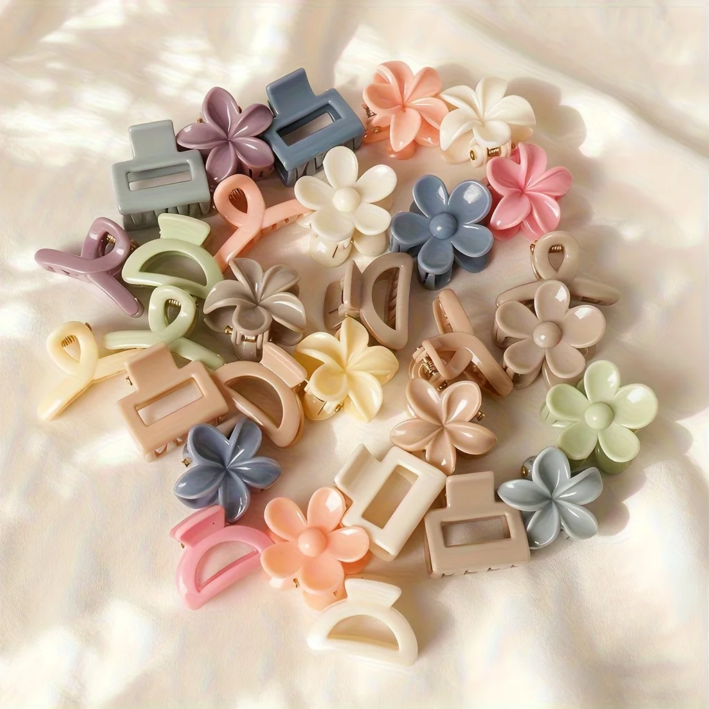 

Набор из 30 заколок для волос в случайных цветах Моранди, в тоновых оттенках, для увеличения объема волос, красочные заколки-«тыквы», новые градиентные заколки, маленькие, высококачественные акриловые заколки-«акулы», аксессуар для волос