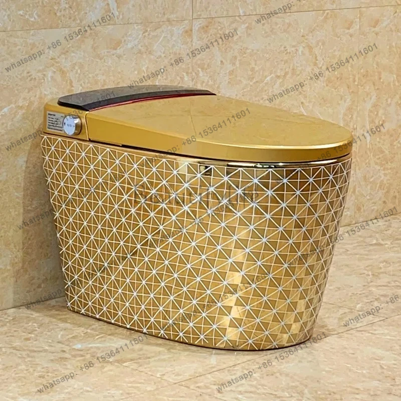 Luxury Gold Smart Toilet Fully Automatic Color Gold Toilet with Remote Control Siphon gold Ceramic Toilet