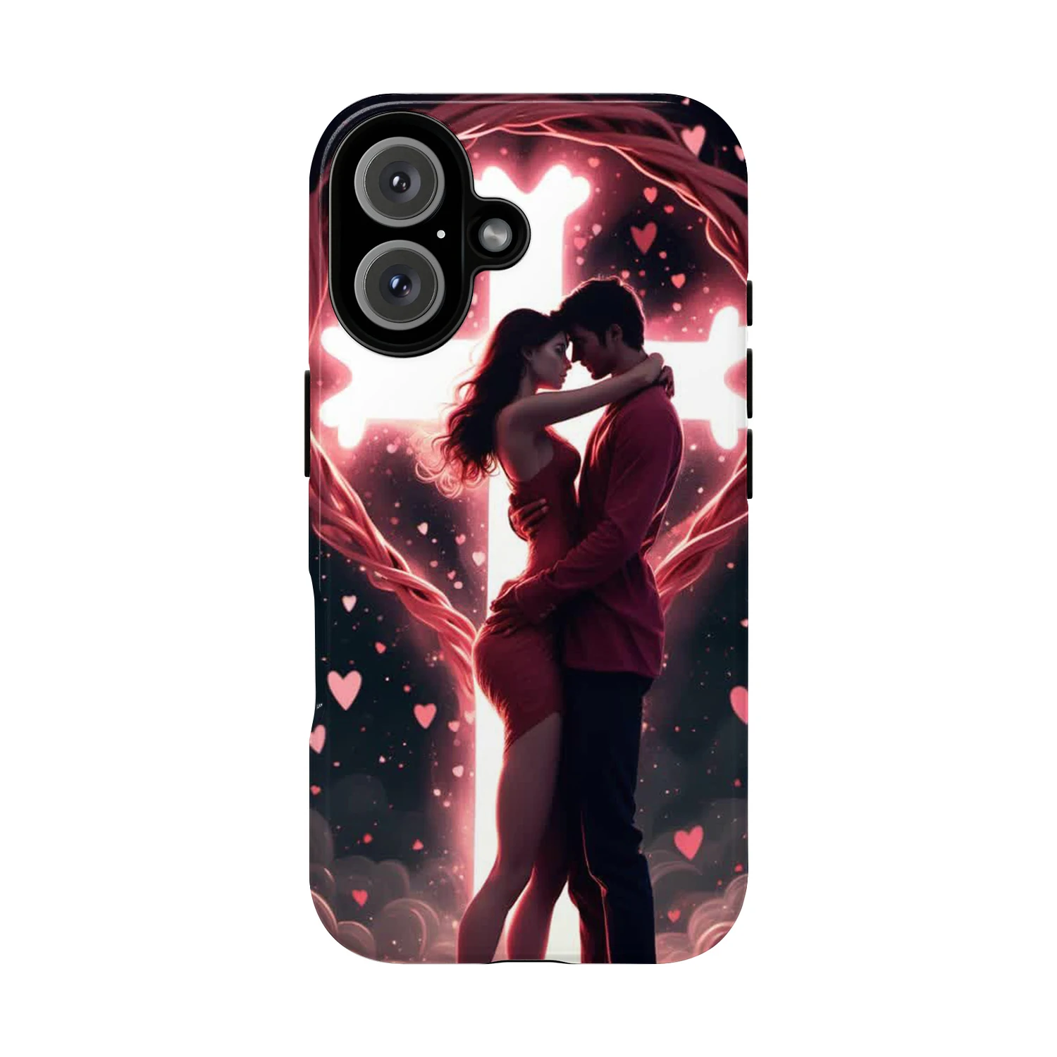 Casing Ponsel Keras Pecinta Romantis untuk Iphone 16E 11 12 13 14 15 16 Pro Max 15Plus 16Plus 14Plus 13Mini 12Mini XSMAX XR X 7 8 Plus