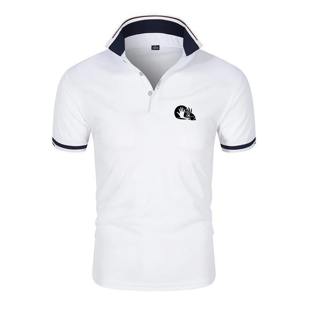 2026 Funny palm shadow Men New Six-color Polo Shirts Turn-down Collar Breathable Summer Fashion Sport Short Sleeve