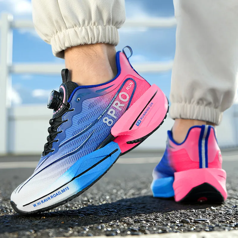 ماراثون لوحة الكربون الرياضة احذية الجري الرجال جديد تنفس خفيفة الوزن شبكة أحذية رياضية النساء أحذية رياضية مريحة عدم الانزلاق