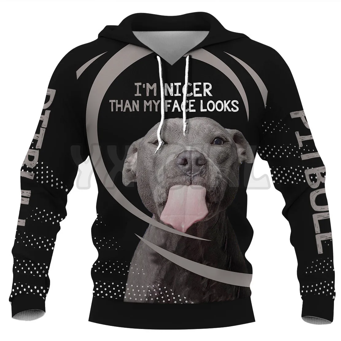 

I'm Nicer Than My Face Looks Pitbull 3D Printed Hoodies Unisex Pullovers Funny Dog Hoodie Casual Street Tracksuit