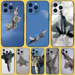 Fighter Plane Poster F-22 raptor Phone Case For iPhone 15,14,13,12,11 Plus,Pro,Max,XR,XS,X,7,8 Plus,SE,Mini Black Silicone Soft