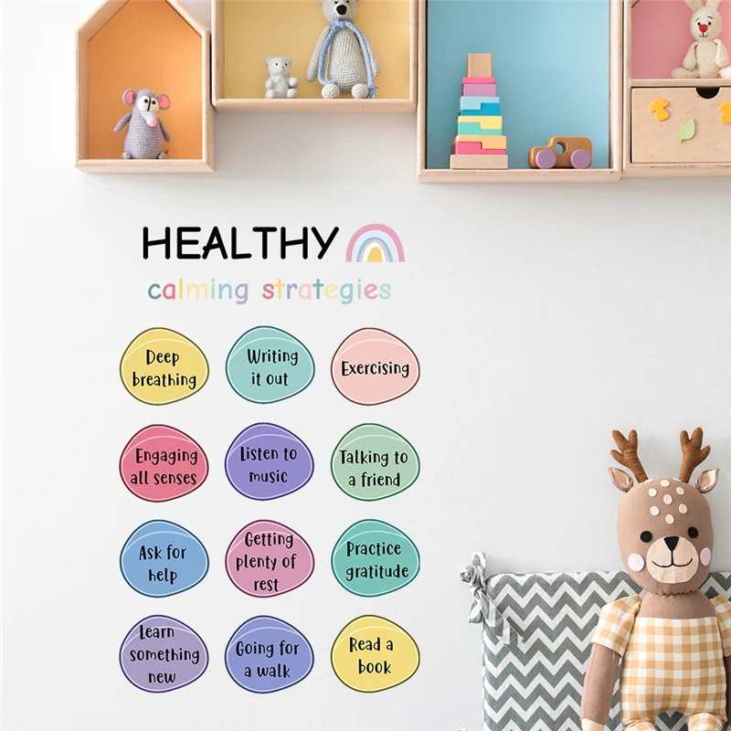 子供の健康な心を落ち着かせる戦略ウォールアートステッカーカラ - Kids Education Quote のレビューと価格