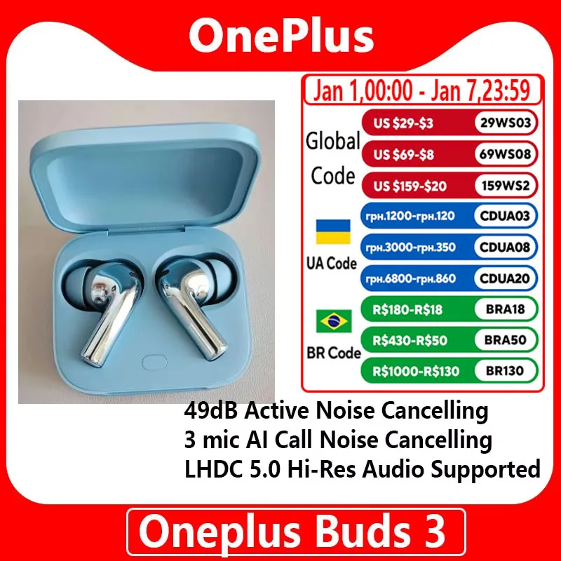 Original OnePlus Buds 3 Active Wireless Noise Reduction Bluetooth Earphone In-ear flagship sound quality water proof