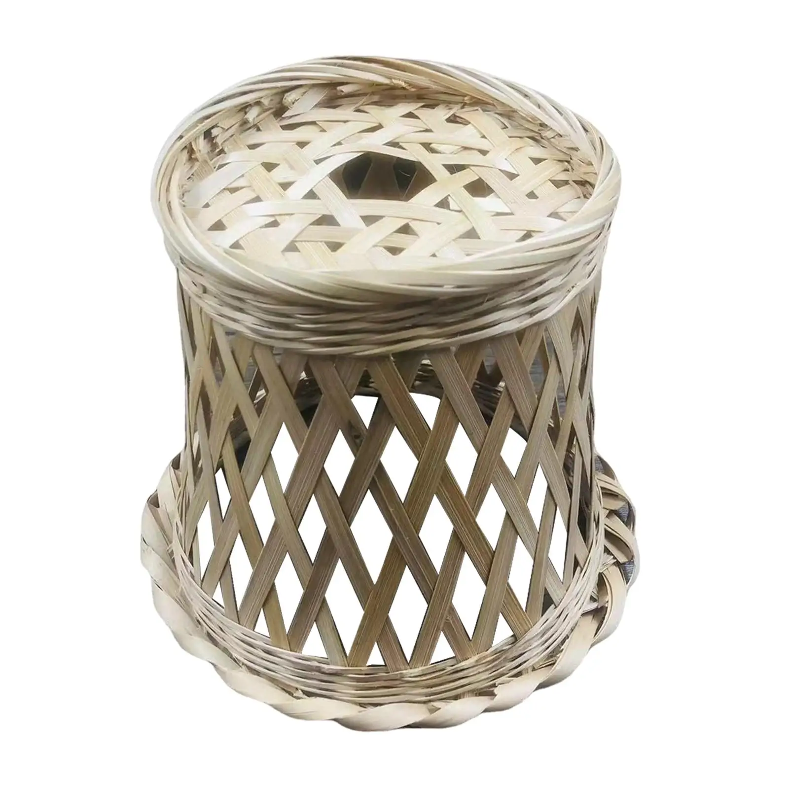 Woven Bamboo Lamp Shade Hanging LED Pendant Light Cover Living Room Fitting