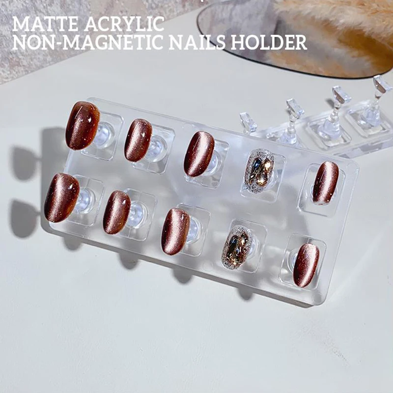 1 Set Non-Magnetic Nail Display Acrylic Nail Display Stand Tips Holder Nail Practice Stand Fingernail DIY Manicure Stand Tools