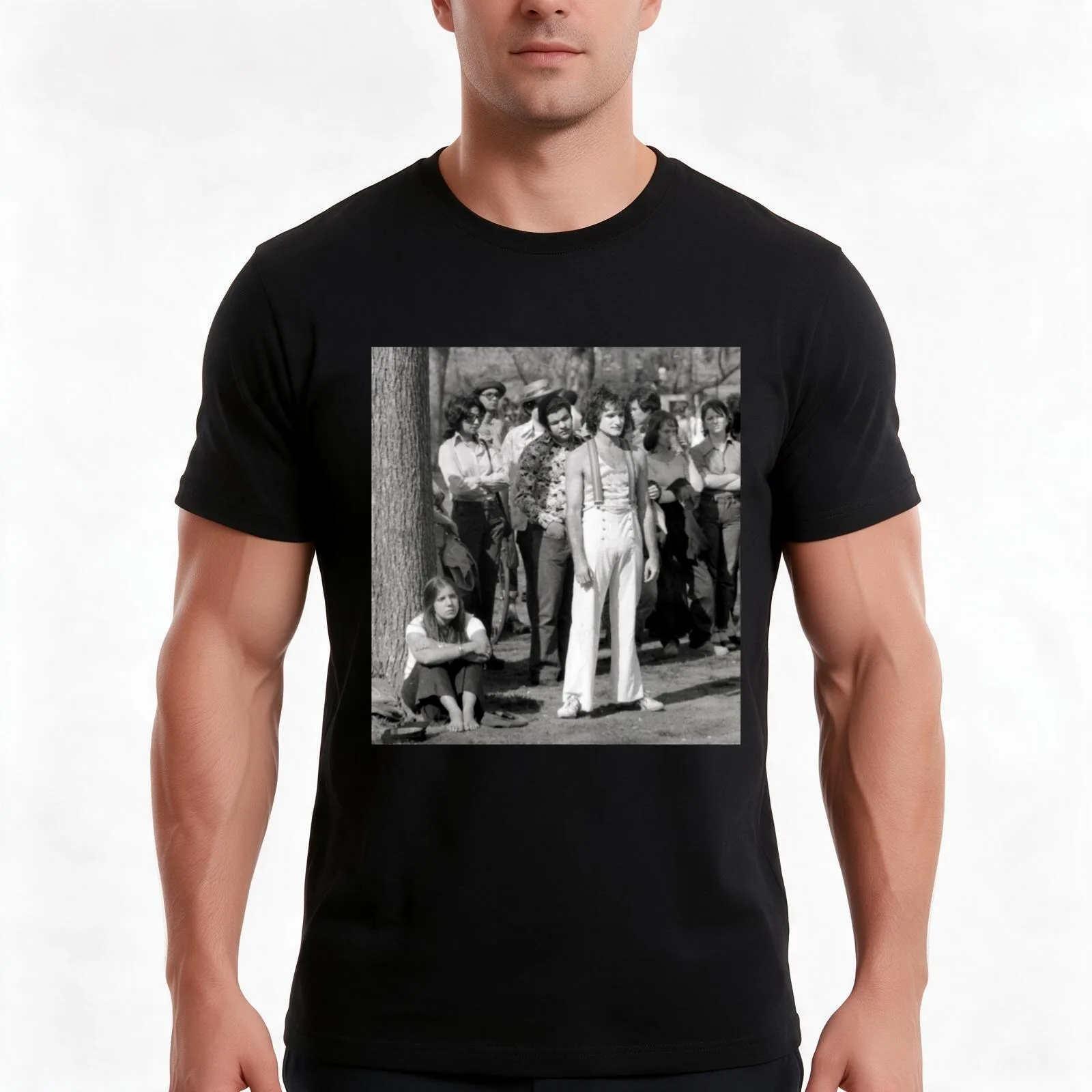 Robin Williams T-Shirt, Summer Casual Cotton Tee, Oversized Streetwear Tops, Vintage Graphic Print, Loose Fit Short Sleeve