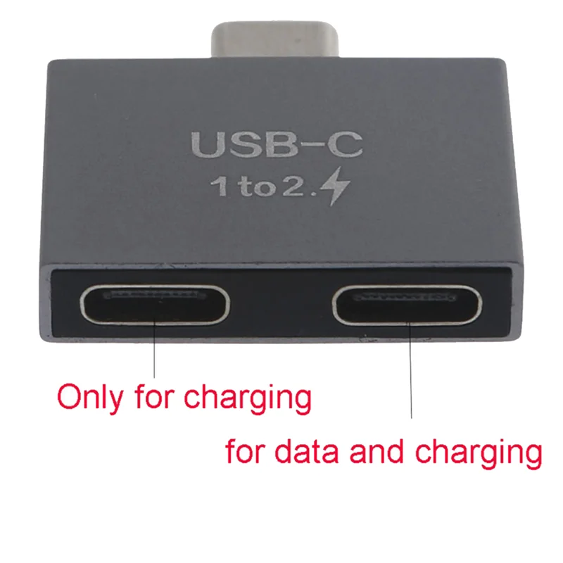 USB C Stecker auf Dual USB C Buchse Splitter Konverter Adapter Verlängerungsstecker für USB C PD Ladegerät PC Laptop