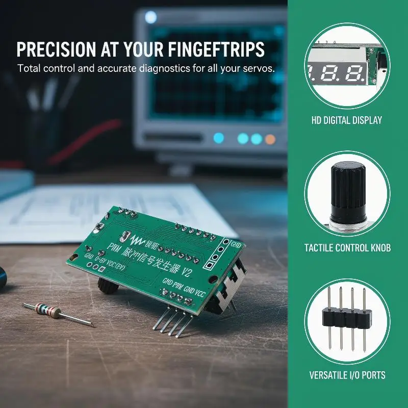 Digital Display PWM Servo Tester Module 3.3V To 24V 50Hz Adjustable For RC Servo ESC Motor Debug Aging Test