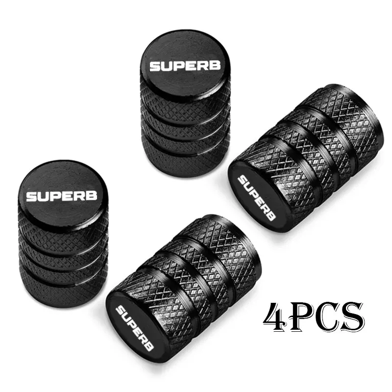 Car Wheel Tire Valve Caps Tyre Stem Covers Airdust Waterproof For Skoda Superb Accessories