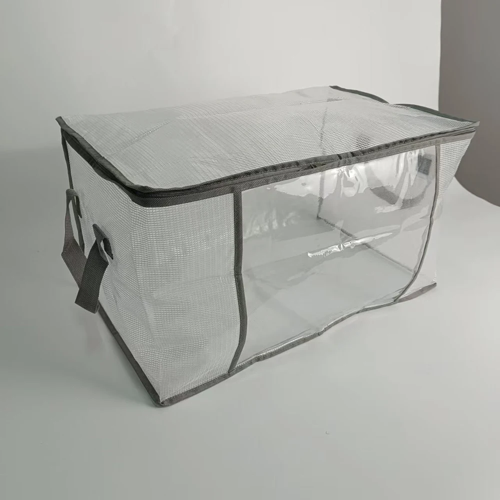 

Waterproof and Dust-proof Clothing Storage Bag PVC Handbag Transparent Dust-proof Bag For Wardrobe Garment Bedding Quilt Storage