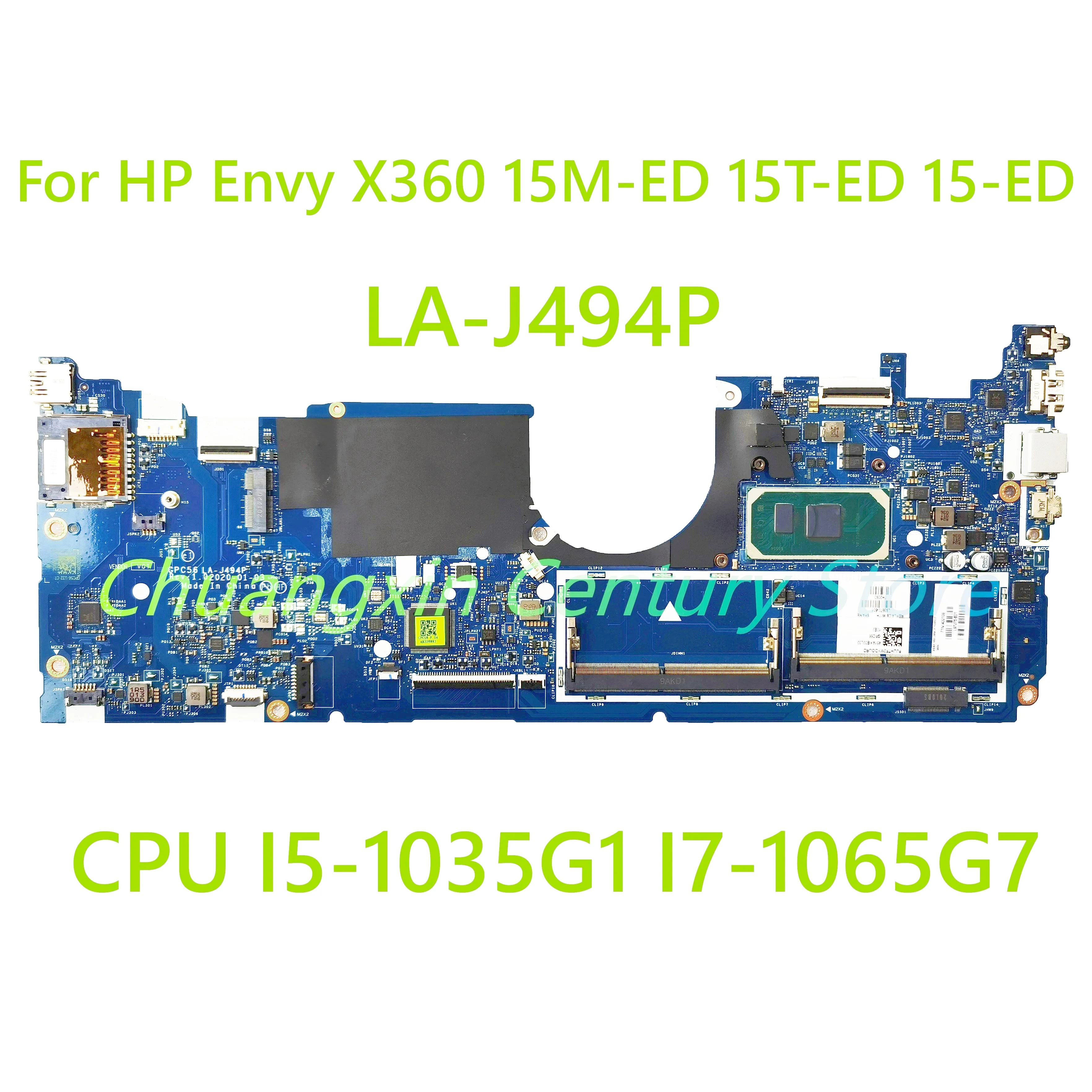 

For HP Envy X360 15M-ED 15T-ED 15-ED Laptop motherboard LA-J494P with CPU I5-1035G1 I7-1065G7 100% Tested Full Work