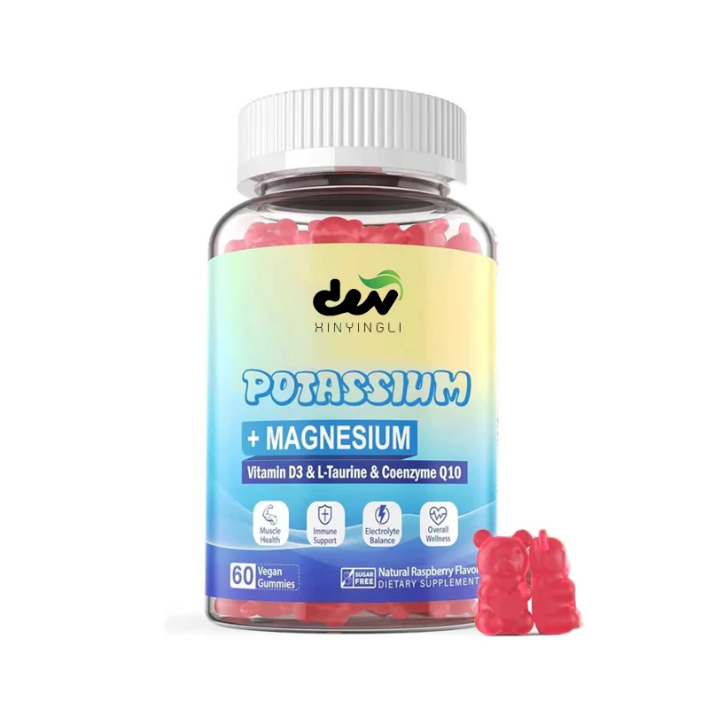 Potassium Supplement Gummies -1000mg Potassium Citrate Magnesium Complex, Glycine, Citric Acid, Coenzyme Q10, L-Taurine